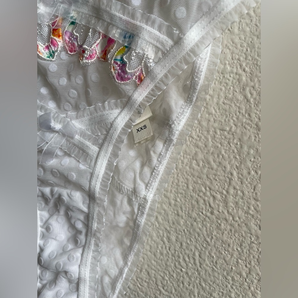 For Love and Lemons Outline Rainbow Floral Embroidered Lace Panty - Picture 7 of 11